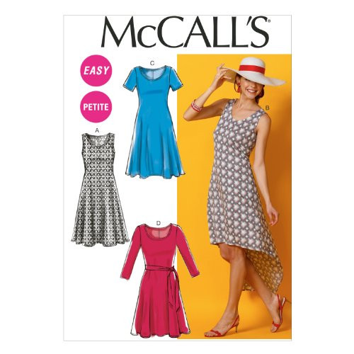 McCall Pattern Company M6957 Misses'/Miss Petite Dresses and Belt, Size A5 "6-8-10-12-14"