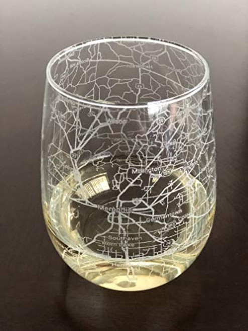 Stemless 17oz Wine Glass Urban City Map Memphis Tennessee Stemless 17oz Wine Glass Urban City Map Memphis Tennessee