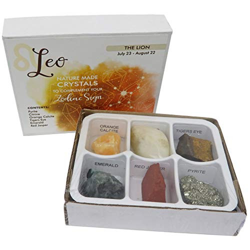 Rock Paradise Horoscope Stone Box Set - Leo Zodiac Sign  Healing Crystals Birthstone Charms  Astrology Crystal Healing Horoscope Gift