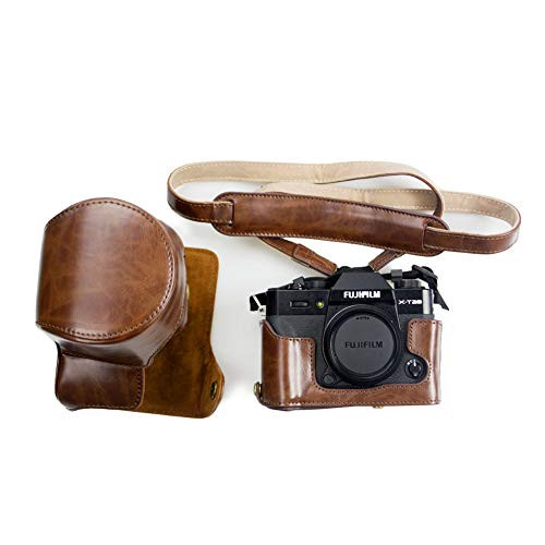 RIEIBI Camera Case, Bag (Bottom Opening Version) Protective Cover for Fujifilm X-T30 X-T10 X-T20 and Lens 16-50mm or 18-55mm - Coffee RIEIBI Camera Case, Bag (Bottom Opening Version) Protective Cover for Fujifilm X-T30 X-T10 X-T20 and Lens 16-50mm or 18-55mm - Coffee