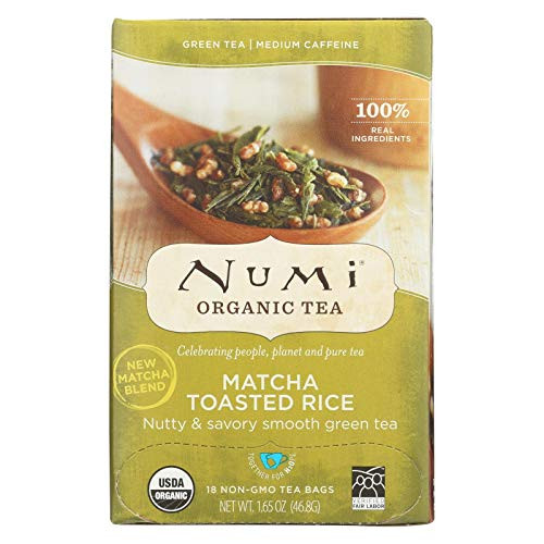 Numi Tea Matcha Toasted Rice Green Tea, 18 Bags - Pack of 2