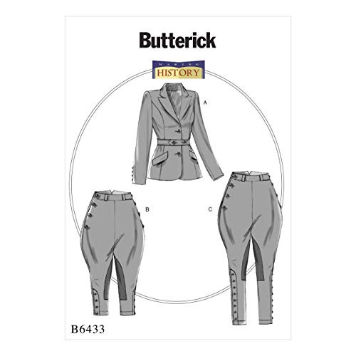 Butterick Patterns B6433 E5 Misses' Banded Jacket, Jodphurs, and Breeches by Making History, Size (14-16-18-20-22) 6433