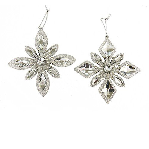 Kurt Adler Snowflake Ornament Set of 2, 2 Piece