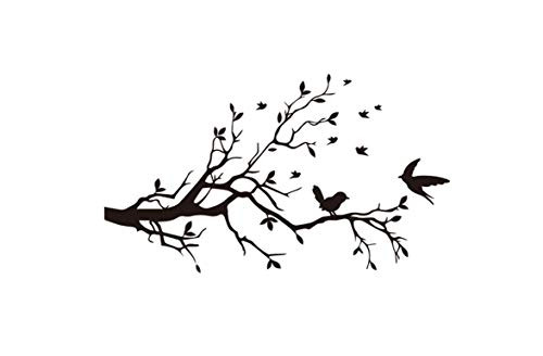 ADECNS Bird Tree Branch Wall Stickers Removable Wall Decal Art Decal Mural Home Decoration