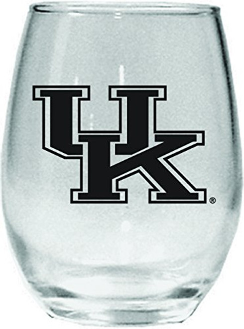 Nordic Promos NCAA Kentucky Wildcats 15 oz Stemless Wine Glass with Black Team Logo Nordic Promos NCAA Kentucky Wildcats 15 oz Stemless Wine Glass with Black Team Logo