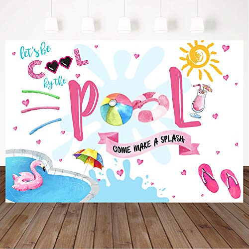 Mehofond Summer Pool Party Backdrop Swiming Pool Party Decoration 7X5ft Vinyl Summer Pool Birthday Party Supplies Photography Background