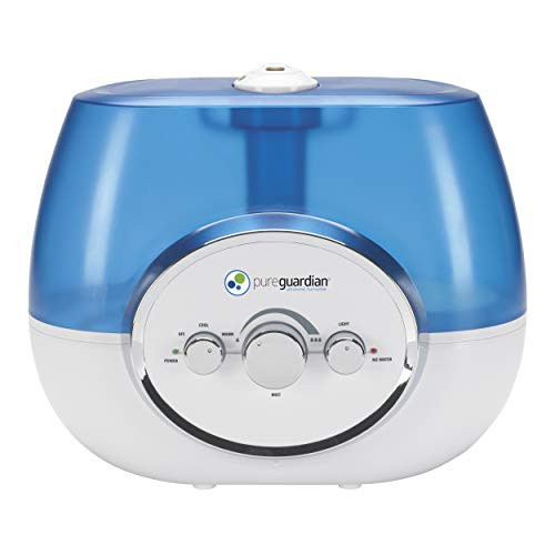 Pure Guardian H1510 Ultrasonic Warm and Cool Mist Humidifier, 100 Hrs. Run Time, 1.5 Gal. Tank Capacity, 630 Sq. Ft. Coverage, Large Rooms, Quiet, Filter Free, Treated Tank Resists Mold
