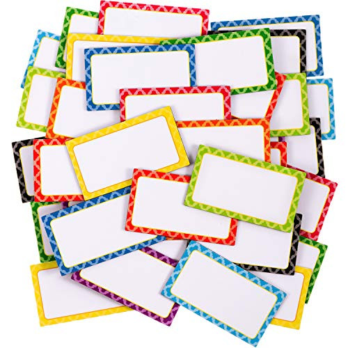 40 Pieces Magnetic Dry Erase Labels Name Plate Labels Writable Flexible Magnet Name Tags Sticky Labels and Stickers for Whiteboards Refrigerator and Crafts, 8 Colors (2.1 x 1.2 Inch)