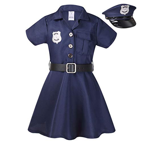 Meeyou Girls Police Officer Costume, Cop Cutie Dress for Girls,Large,Blue Meeyou Girls Police Officer Costume, Cop Cutie Dress for Girls,Large,Blue