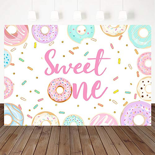 Avezano Donut Sweet One Backdrop Donut 1st Birthday Party Decoration 7x5ft Vinyl Sweet Donut Theme 1st Birthday Party Supplies Girls First Birthday Party Banner Photography Background