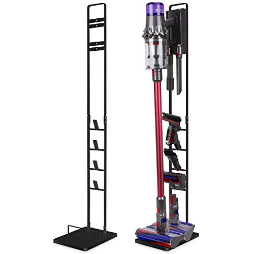 HIMETSUYA Vacuum Stand for Dyson V8 V7 V6 Vacuum Cleaners, Stable Metal Storage Bracket Stand Holder Cordless Vacuum Cleaners Accessories Stand (V 8/7/6 Black)