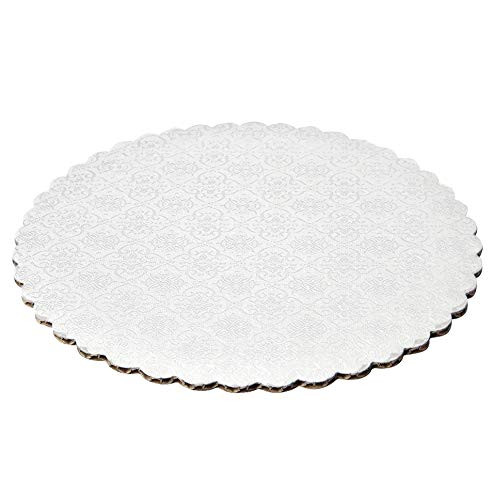 9" White Scalloped Edge Cake Boards, 6 ct