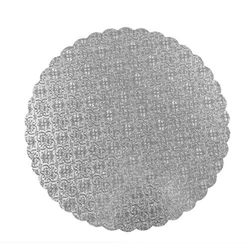 14" Silver Scalloped Edge Cake Boards, 12 ct