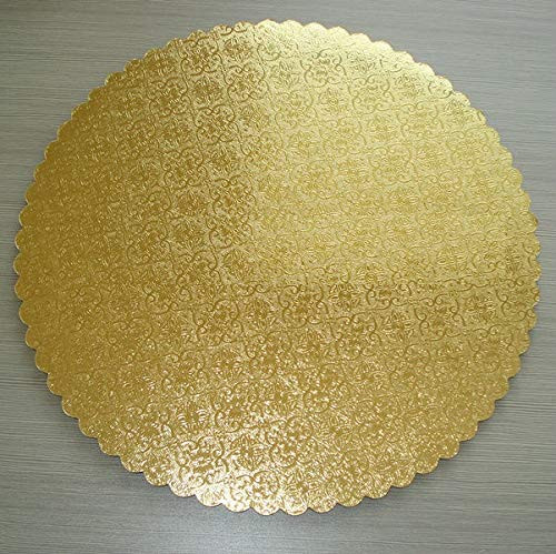 14" Gold Scalloped Edge Cake Boards, 12 ct