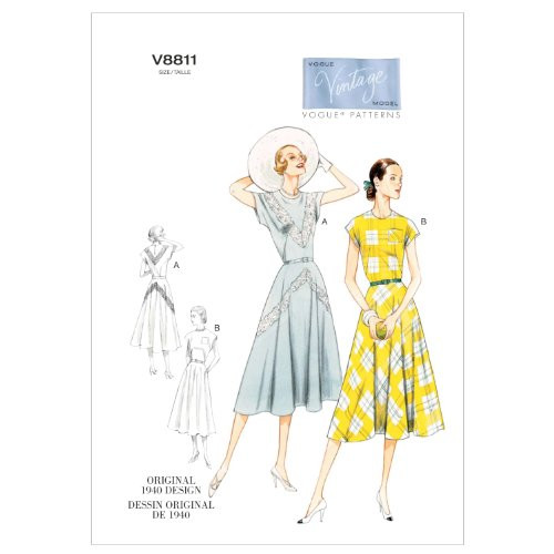 Vogue Patterns V8811 Misses Dress and Belt, Size AX5 (4-6-8-10-12)
