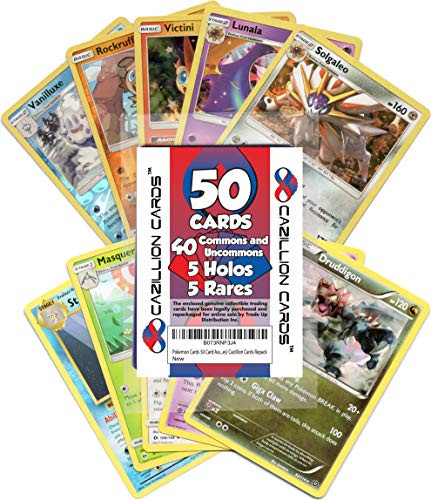 Cazillion Cards Pokemon Cards 50 Card Assorted Lot (Commons/Uncommons, Holos, Rares) Repack