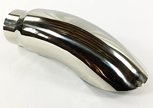 Diesel Exhaust Tip 5.00" Dia X 16.00" Long 5.00" Inlet Turn Down Stainless Steel Polished WTD50016-500-SS Wesdon Exhaust Tip