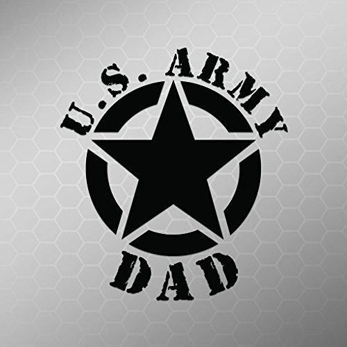 Army Dad Star Vinyl Decal Sticker | Cars Trucks Vans Walls Laptops Cups | Black | 5.5 X 5 Inch | KCD1726B