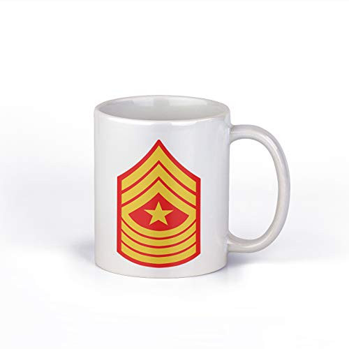 Sergeant Major E-9 Insignia USMC Marine Corps Red and Gold Ceramic 11 Ounce Coffee Mug |E9UMC1