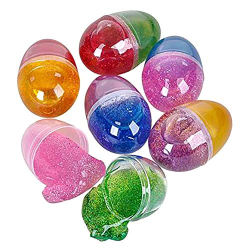 Two Tone Putty Eggs - Pack Of 12 Easter Putty Eggs With Glitter