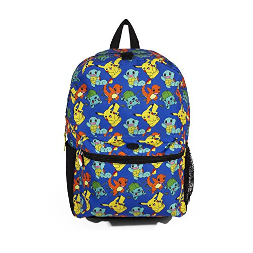 Pokemon All Over Print 16 inch Blue Backpack with Multi Characters including Pikachu Pokemon All Over Print 16 inch Blue Backpack with Multi Characters including Pikachu