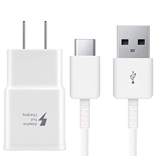 Adaptive Fast Wall Charger Adapter with USB Type C Cable Cord Compatible with Samsung Galaxy S10 S10e / S9 / S9+ / S8 / S8 Plus/Active/Note 8 / Note 9