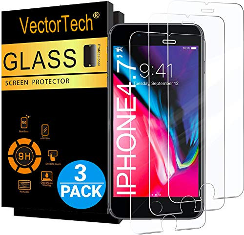 VectorTech Screen Protector for iPhone 8,7,6s,6,4.7 Inch 3-Pack 2.5D Edge Tempered Glass Compatible with iPhone 8,7,6s,6 Case Friendly Tempered Glass Screen Protector for iPhone 6 6s 7 8 VectorTech Screen Protector for iPhone 8,7,6s,6,4.7 Inch 3-Pack 2.5D Edge Tempered Glass Compatible with iPhone 8,7,6s,6 Case Friendly Tempered Glass Screen Protector for iPhone 6 6s 7 8