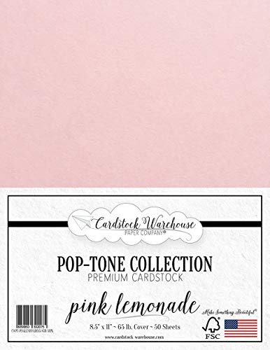 Pink Lemonade Cardstock Paper - 8.5 x 11 inch 65 lb. Cover -50 Sheets from Cardstock Warehouse