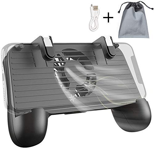 Mobile Controller with Portable Charger Cooling Fan, PUBG Mobile Controller L1R1 Mobile Game Trigger Joystick for 4-6.5" Phone?Upgraded Version 2000mAh?