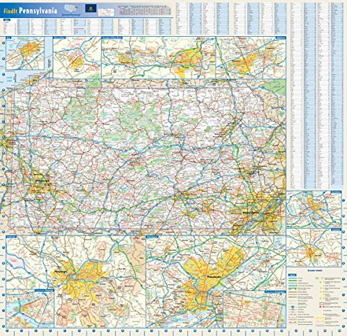 Pennsylvania State Wall Map - 25" x 24" Laminated