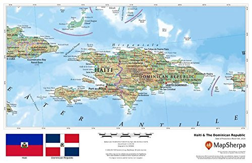 Haiti & The Dominican Republic - 17" x 11" Paper Wall Map