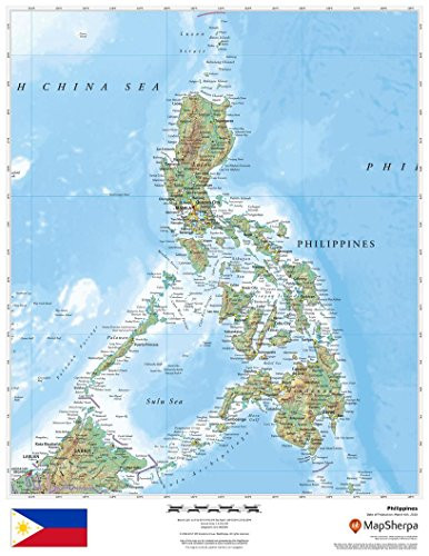 Philippines - 17" x 22" Matte Plastic Wall Map