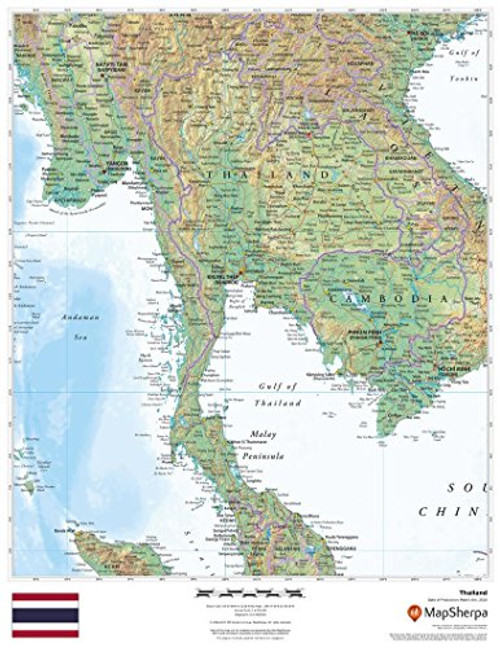 Thailand - 17" x 22" Paper Wall Map