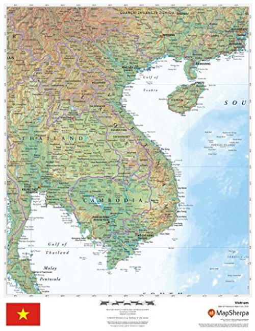 Vietnam - 17" x 22" Paper Wall Map