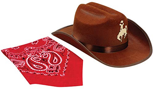 Aeromax Jr. Cowboy Hat Brown with Tan Cowboy Logo & Bandanna