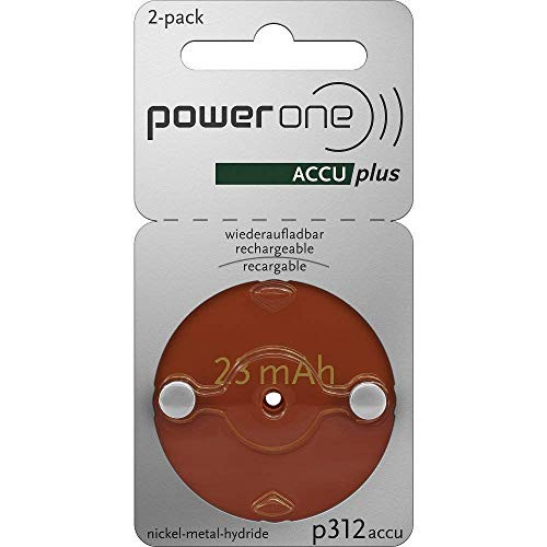 Power One ACCU Plus Size 312 Rechargeable, 4 Batteries