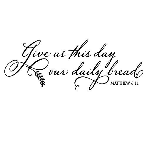 KYSUN give us This Day Our Daily Bread - Matthew 6:11 - Vinyl Wall Decal Christian Quotes Bible Scripture Wall Words Religious Home Décor