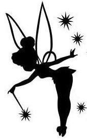 HTradings Tinkerbell Black Decal Vinyl Sticker Cars Trucks Vans Walls Laptop Black 5 x 3 in Approximately
