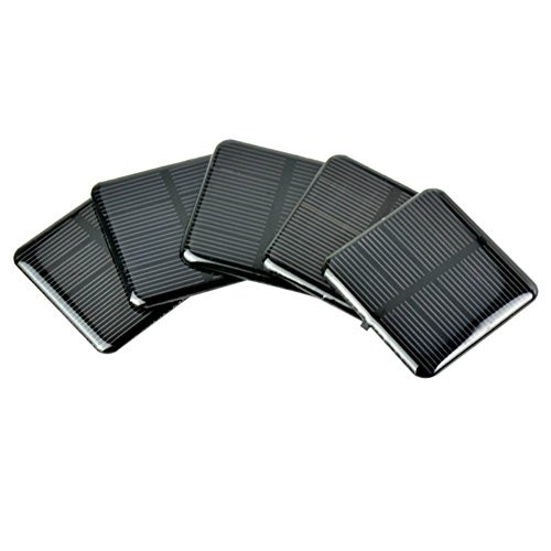 AOSHIKE 10Pcs 5V 60MA Epoxy Solar Panel Polycrystalline Solar Cell for Solar Battery Charger DIY 68x37MM/2.67x1.45inch (B)