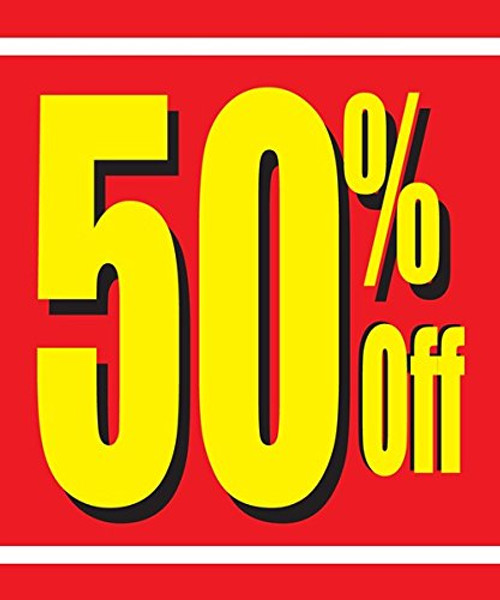 50% Off Store Business Retail Sale Display Signs, 18"x24", Full Color, 5 Pack