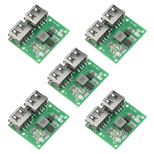 XLX 5PCS USB DC-DC Charging Step-Down Voltage Regulator Power Supply Module 9V/12V/24V to 5V 3A DC Dual USB Output Buck Voltage Board Converter for Fast Charging and Household Power Systems