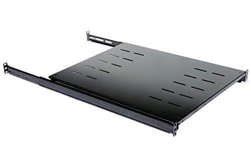 RAISING ELECTRONICS Sliding Fixed Rack Server Shelf 1U 19inch 4 Post Rack Mount-Adjustable 24inch-32inch