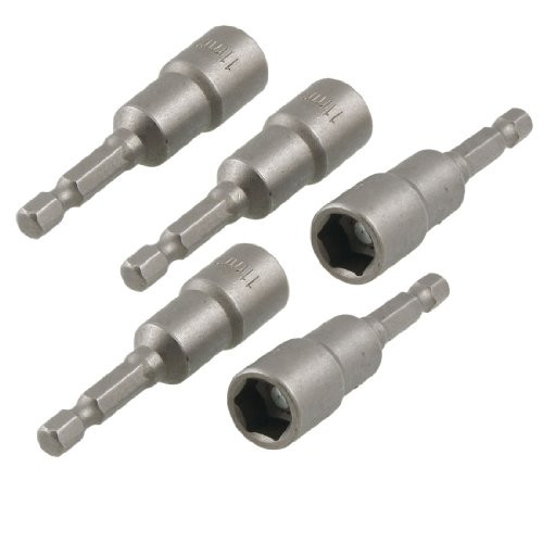 Uxcell Magnetic Power Nut Driver Setters, 11mm Hex Socket, 65mm, 5-Piece