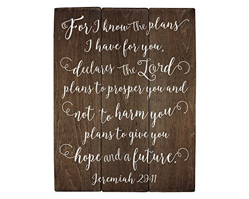Jeremiah 29 11 Wall Art for I Know The Plans Jeremiah 29:11 Wood Bible Verse Art Nursery Bible Verse Art Wooden Bible Verse Sign (11 x 14 inch)