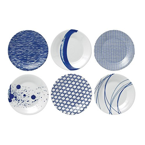 Royal Doulton Pacific Tapas Plates, 6.3-Inch, Blue, Set of 6