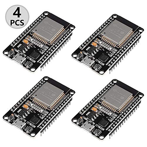 DORHEA 4PCS ESP32 Development Board ESP-32S Microcontroller Processor Integrated Chip CP2102 WiFi NodeMCU-32S ESP-WROOM-32 Compatible with Arduino IDE
