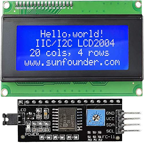 Aoicrie 16x2 2004 LCD Display Module with IIC/I2C/TWI Serial Interface Adapter, IIC I2C TWI 1602 Serial LCD Module Display, for Arduino Mega 2560