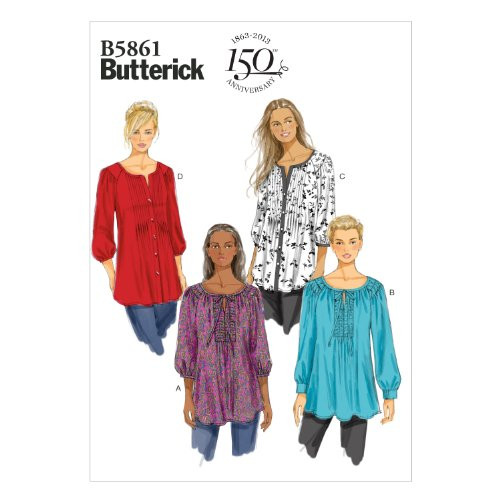 BUTTERICK PATTERNS B5861 Misses'/Women's Tunic Sewing Template, Size B5