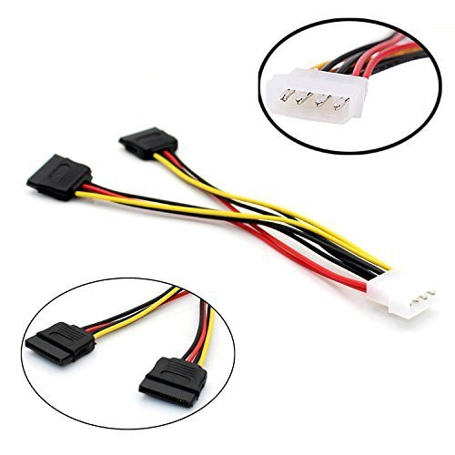 VONOTO 2-Port 15 Pin SATA to 4 Pin Molex Power Y Splitter Power Cable for your computer's Molex connectors and provide power connector for 2 SATA drives¡­