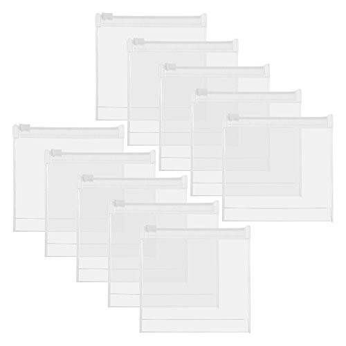 BCP 10 PCS Plastic Small Waterproof EVA Soft Transparent Cosmetic Organizer Bag Pouch with Zipper Closure, Travel Toiletry Makeup Bag BCP 10 PCS Plastic Small Waterproof EVA Soft Transparent Cosmetic Organizer Bag Pouch with Zipper Closure, Travel Toiletry Makeup Bag